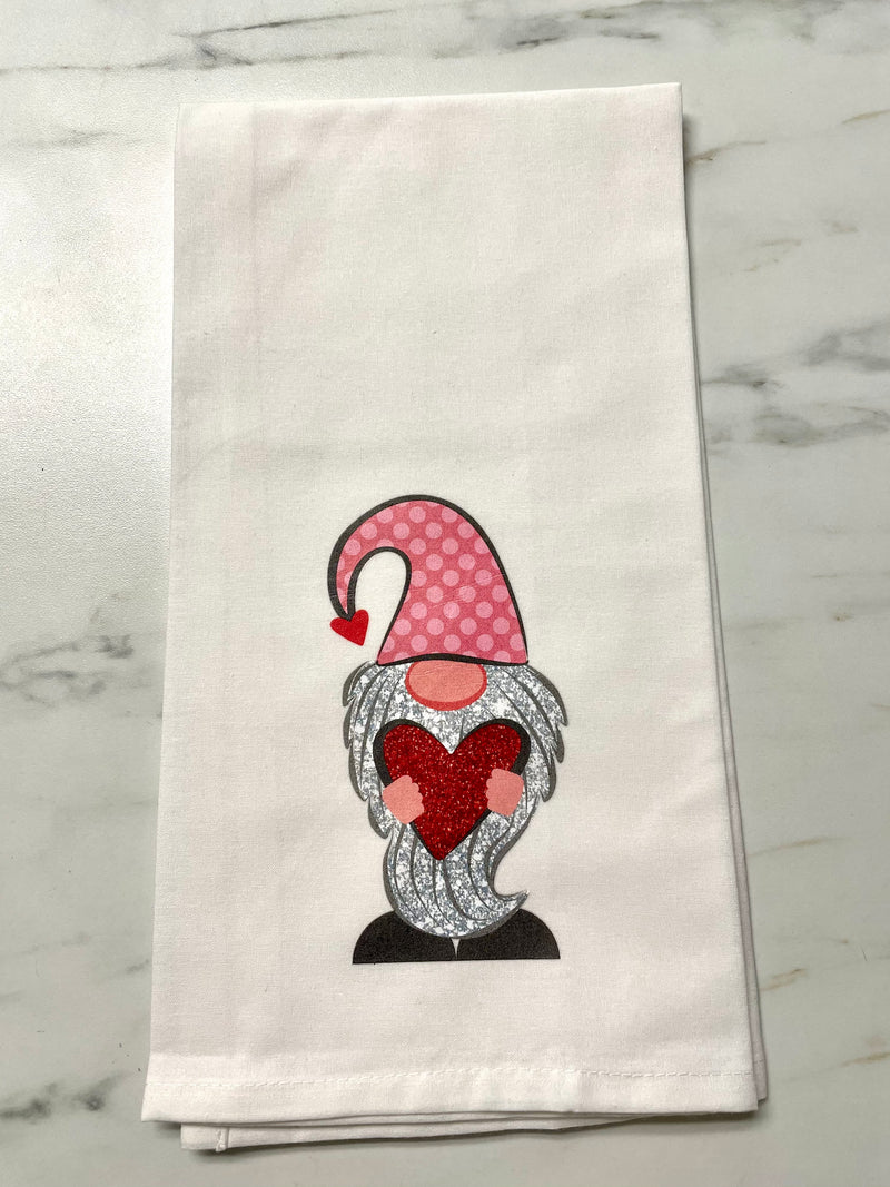 Valentines Day Gnome Towel - Monogram Market