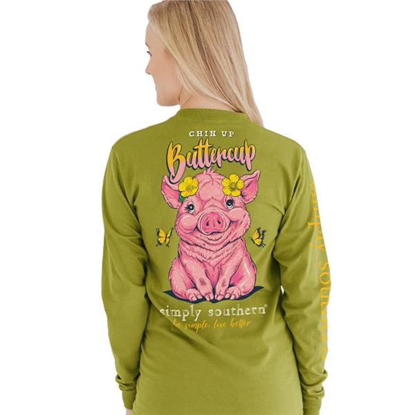 Simply Southern - Chin Up Buttercup, Long Sleeve Tee - Monogram Market