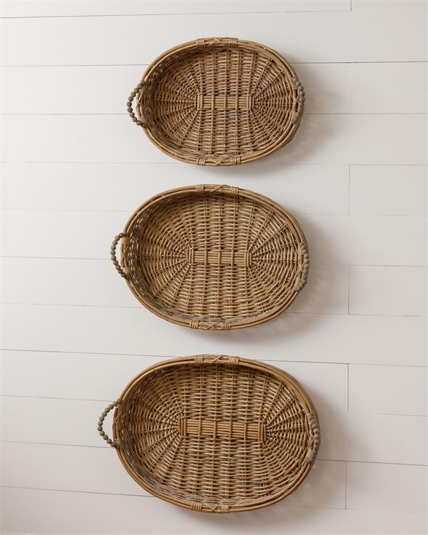 Willow Baskets with Beaded Handles - Monogram Market