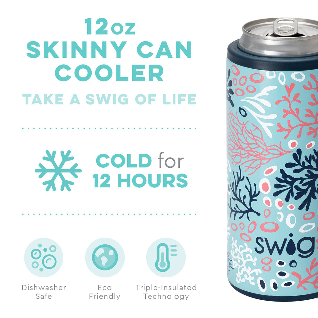SWIG - 12oz Skinny Can Cooler, Coral Me Crazy - Monogram Market