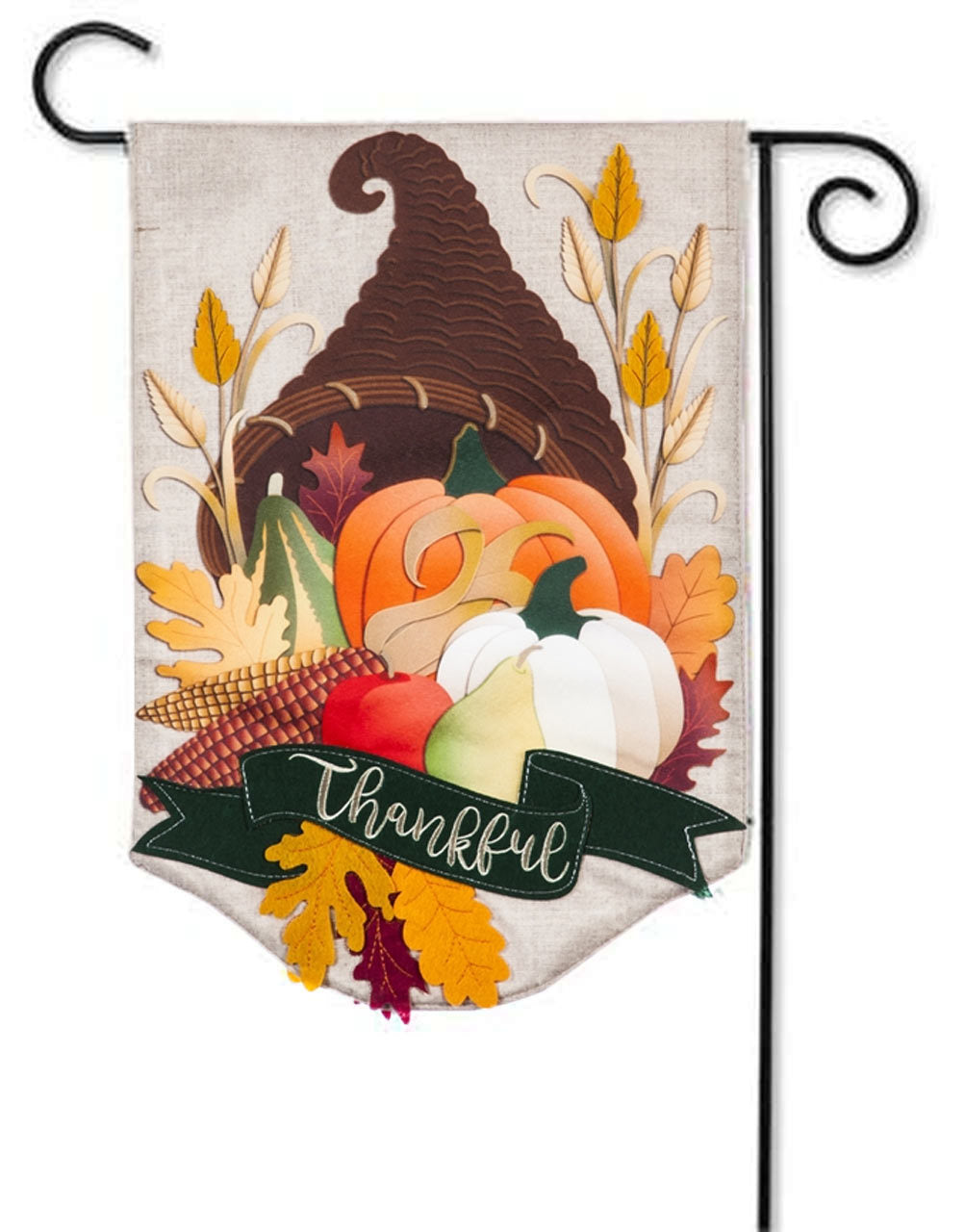 Cornucopia Garden Linen Flag