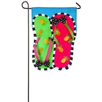 Pineapple Flip Flops Garden Flag