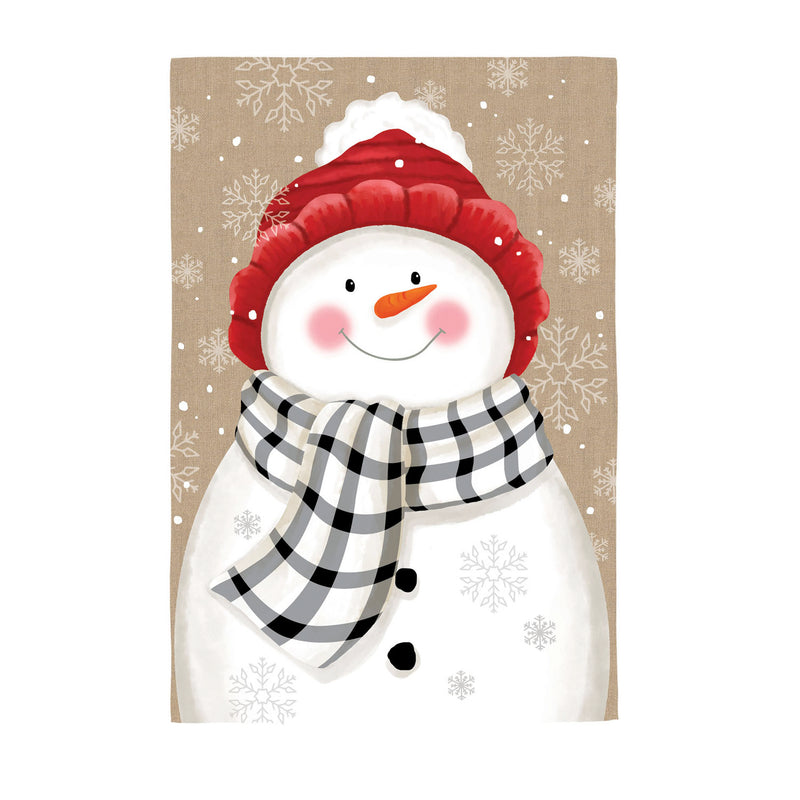 Winter Cheer Snowman Textured HOUSE Flag - Monogram Market