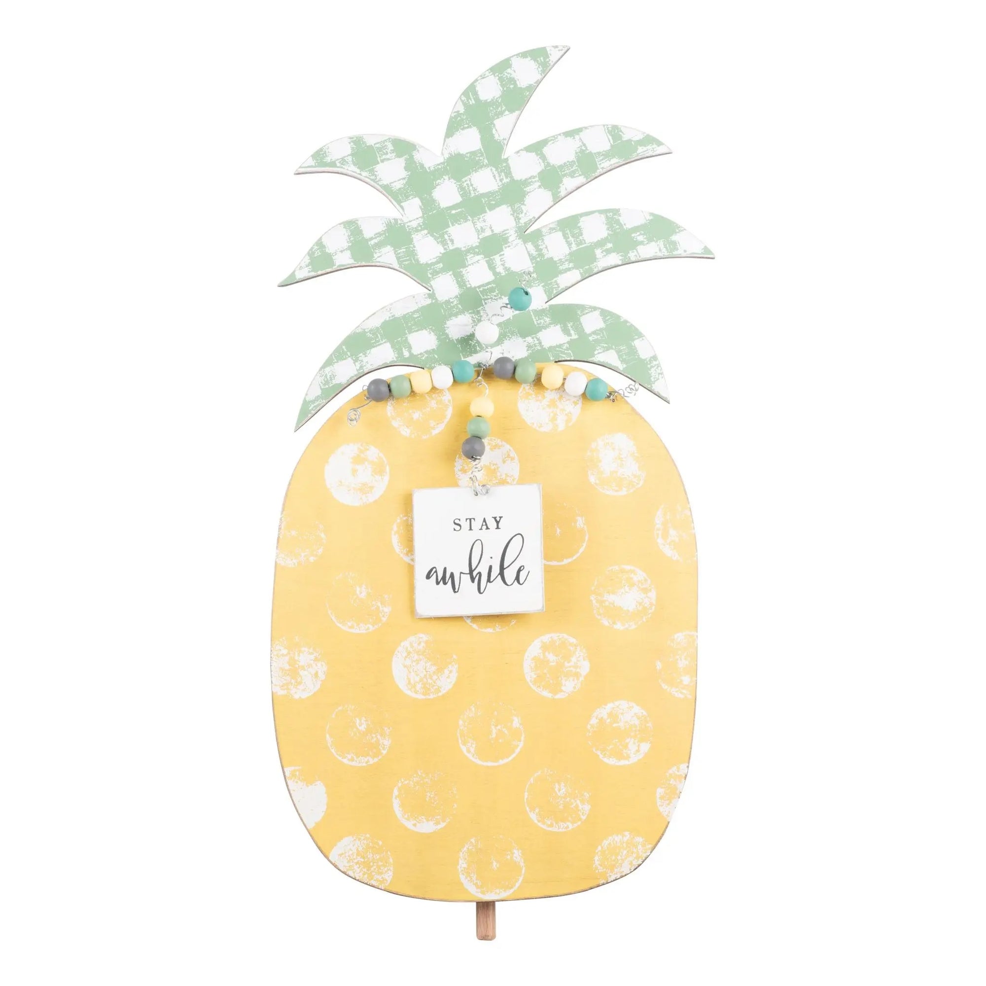 Stay Awhile Pineapple Wood Topper