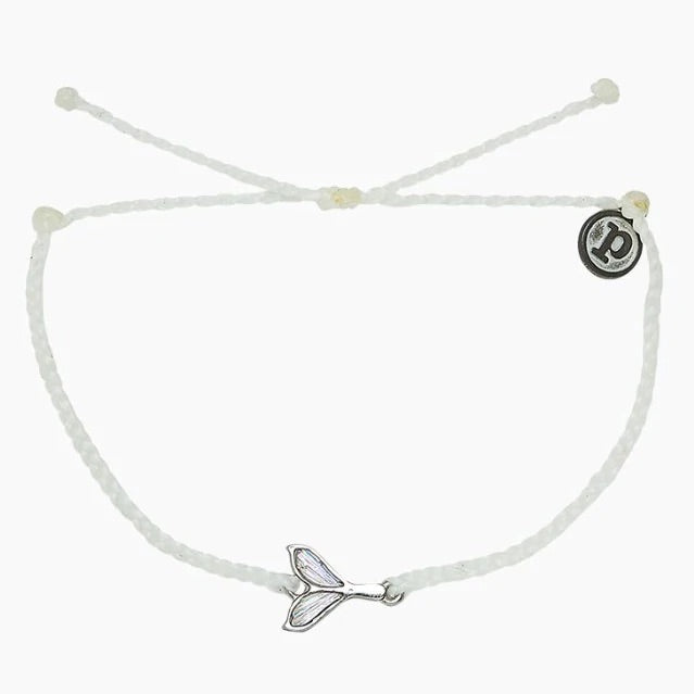 PuraVida, Silver  Mermaid Fin Bracelet, White - Monogram Market