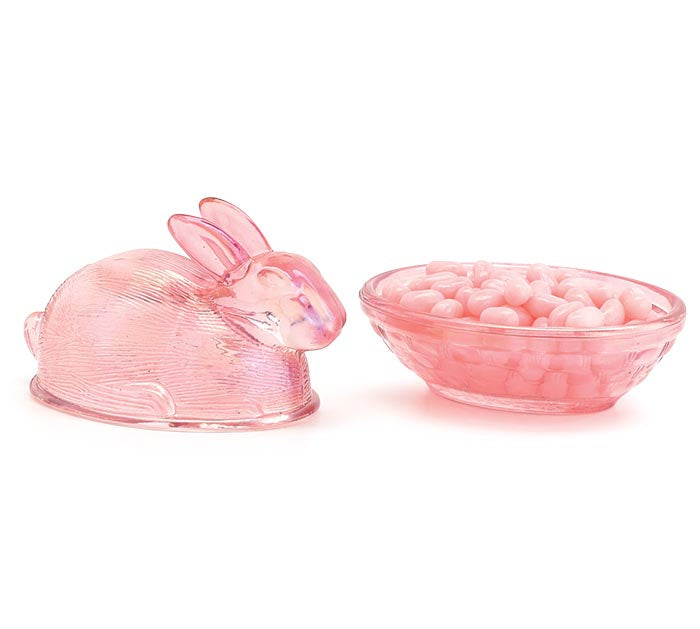 Pink Glass Bunny Easter Candy Dish - Monogram Market