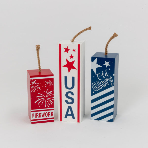 Wood Americana Firework Blocks - Monogram Market