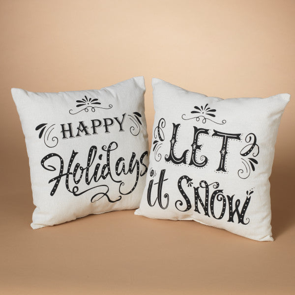 Happy Holidays & Let it Snow Christmas Throw Pillows - Monogram Market
