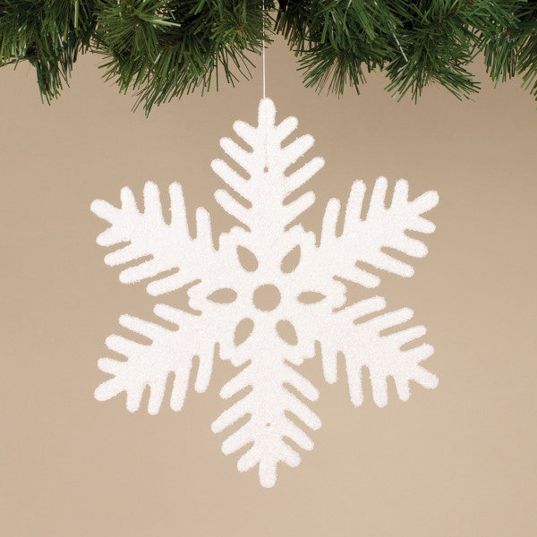 Glittered White Hanging Snowflake, 11" - Monogram Market