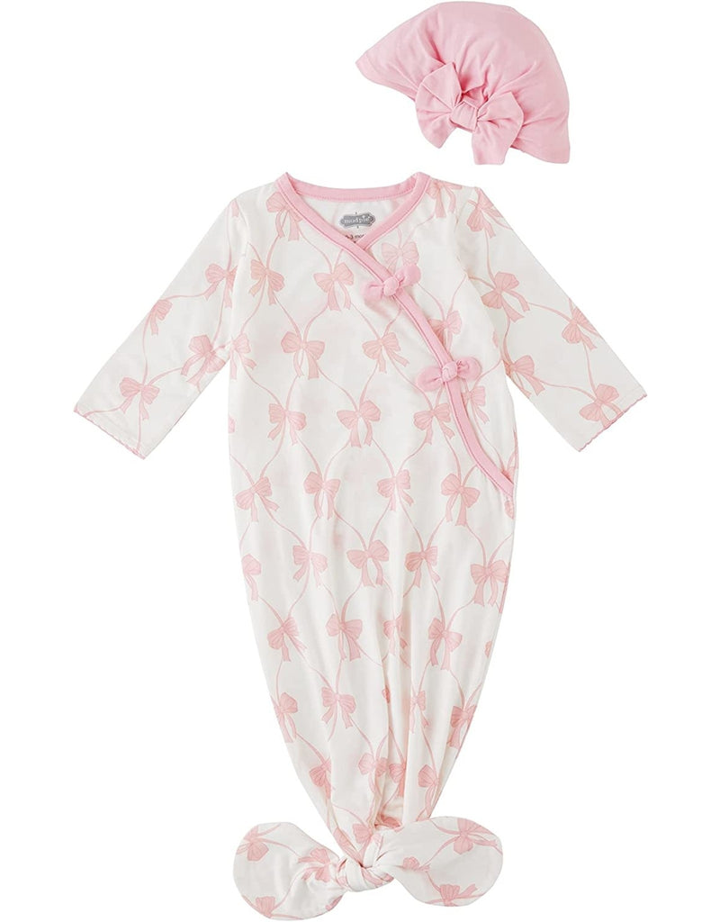 Mud Pie Baby - Pink Bow Take Me Home Gown Set - Monogram Market