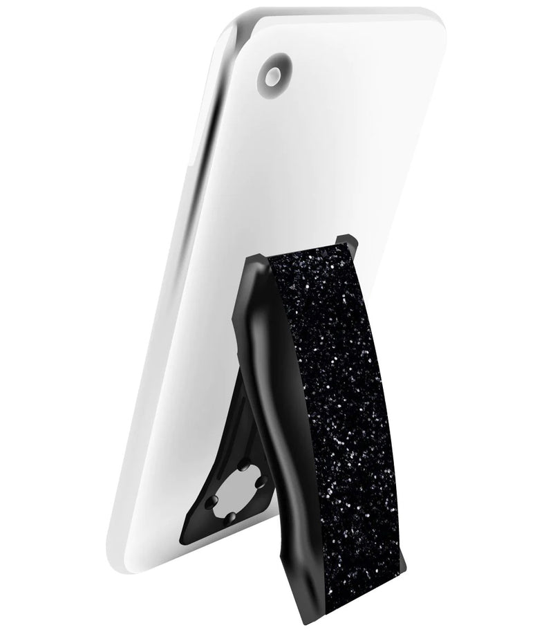 LoveHandle PRO Phone Grip - Black Glitter - Monogram Market