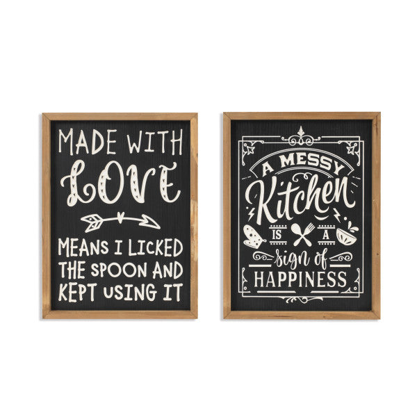 Wooden Engraved Kitchen Wall Signs