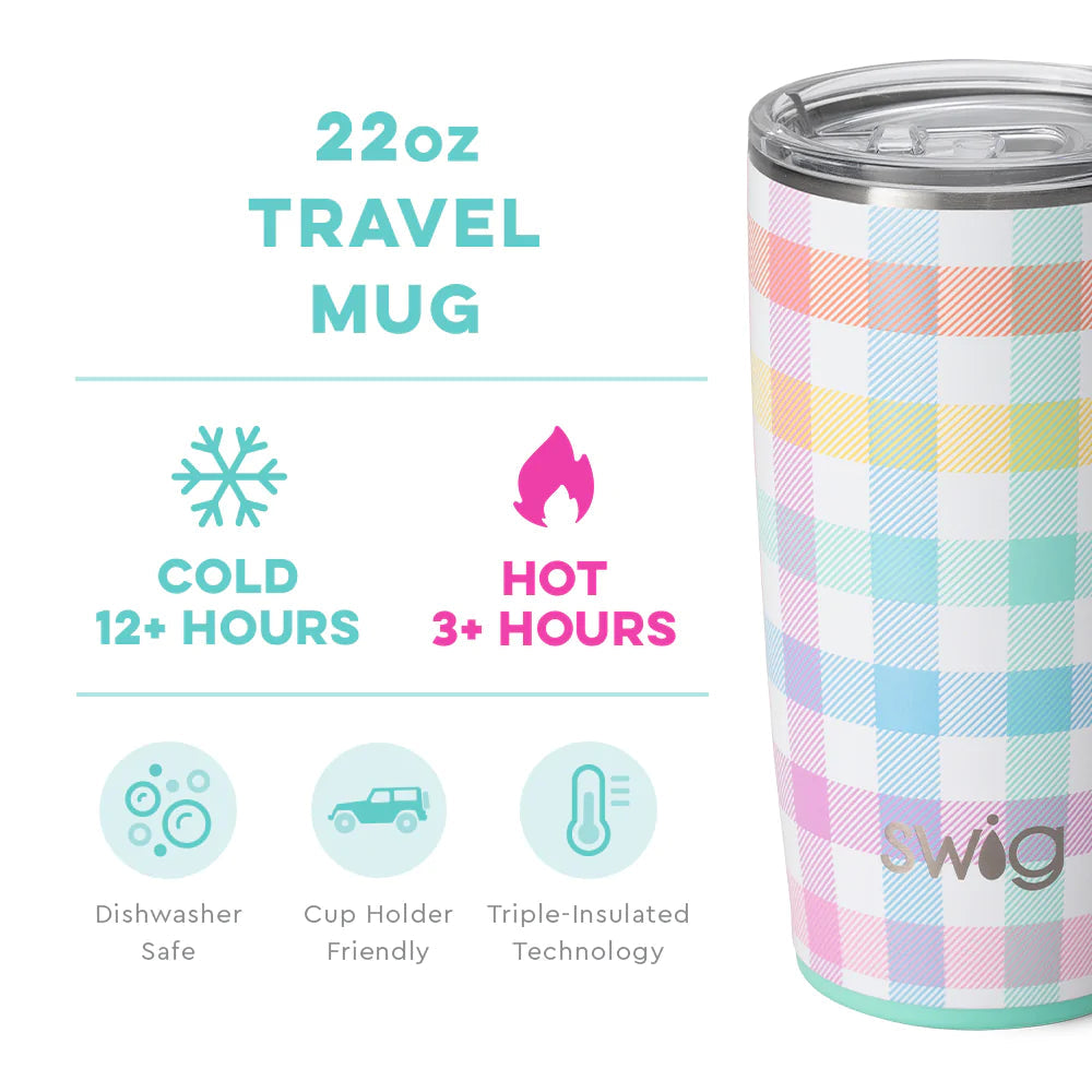 SWIG - 22oz Travel Mug, Pretty In Plaid - Monogram Market