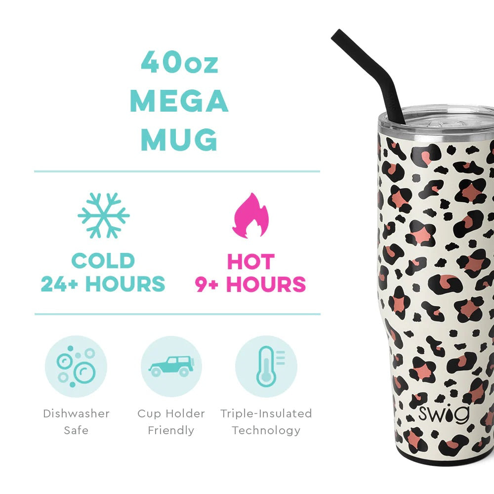 SWIG - 40oz Mega Mug, Luxy Leopard - Monogram Market