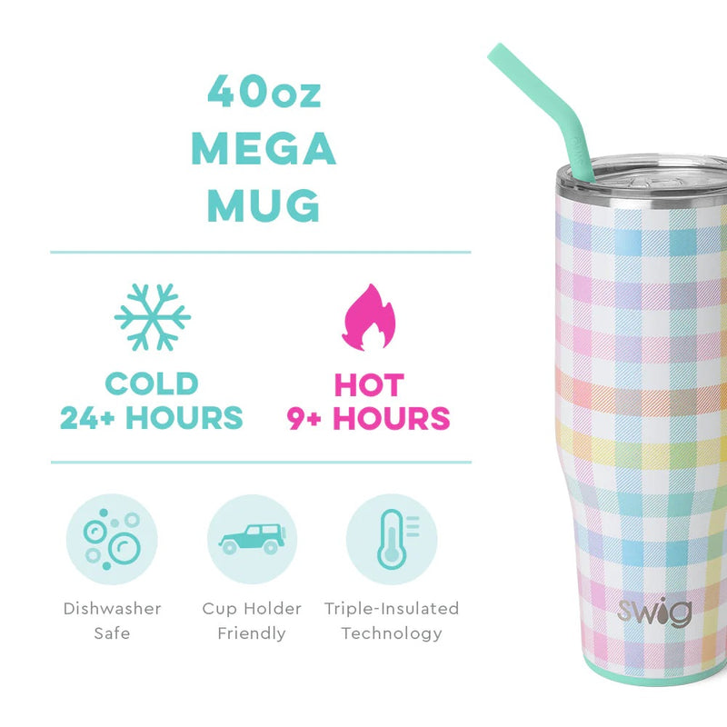 SWIG - 40oz Mega Mug, Pretty In Plaid - Monogram Market