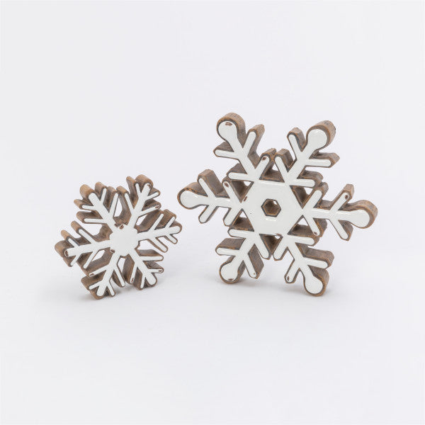White & Natural Tabletop Snowflakes - Monogram Market