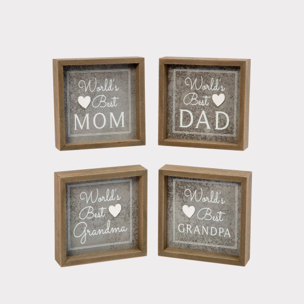 Parents & Grandparents Wooden Block Signs - Monogram Market