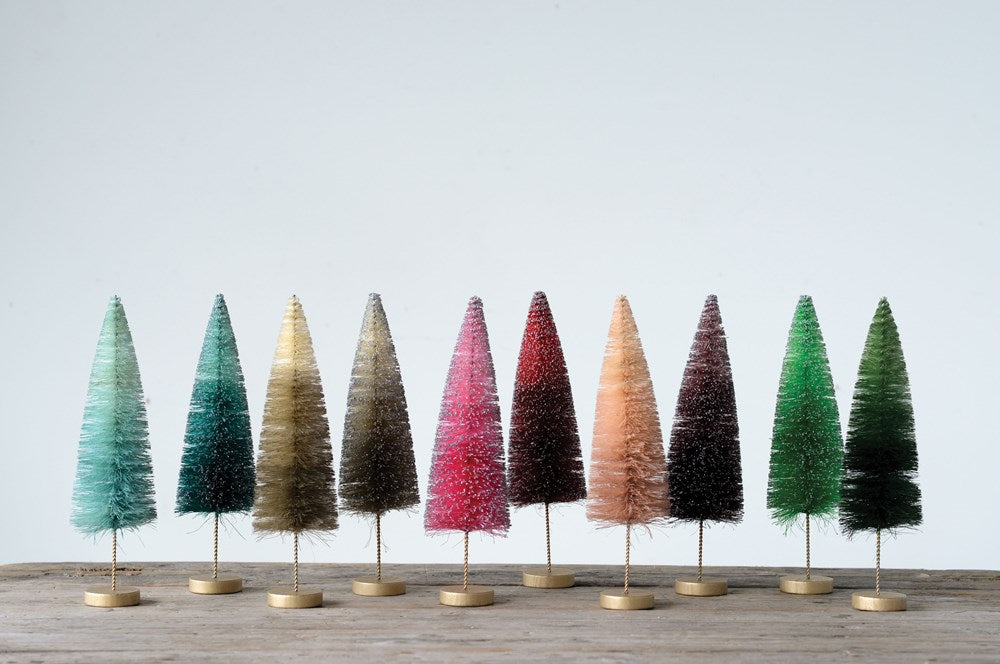 Sisal Ombre Bottle Brush Christmas Trees, 11" - Monogram Market