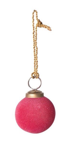 Bright Round Flocked Glass Ball Christmas Ornaments, 2" - Monogram Market