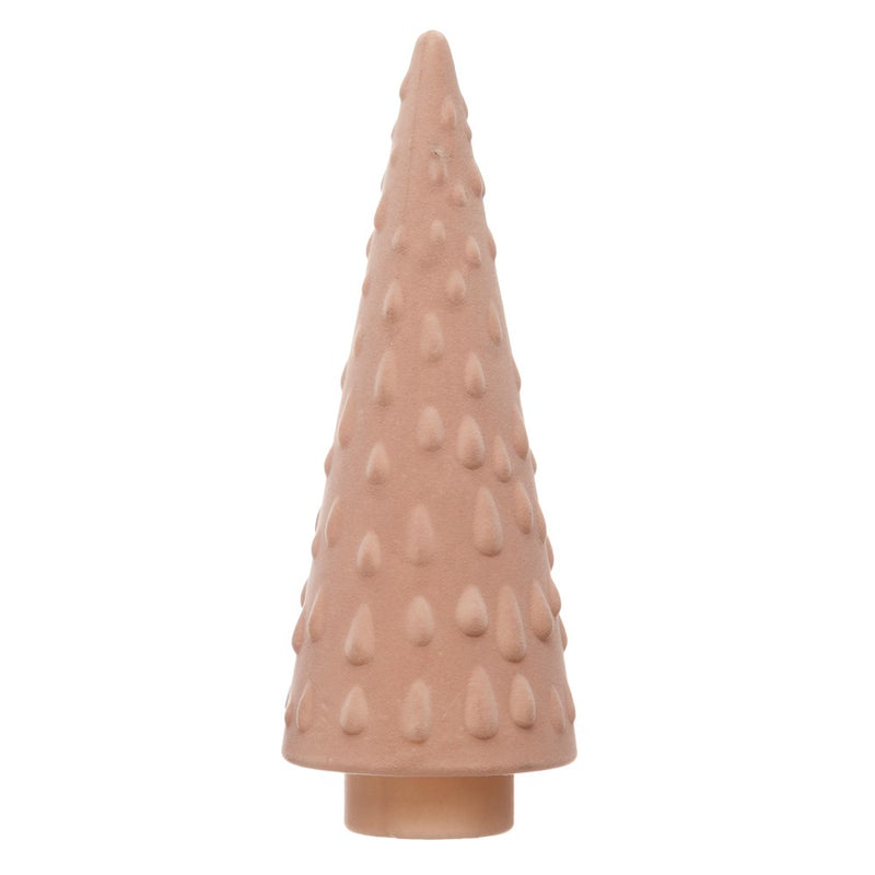 Light Pink Velvet Christmas Tree Figure, 12.25" - Monogram Market