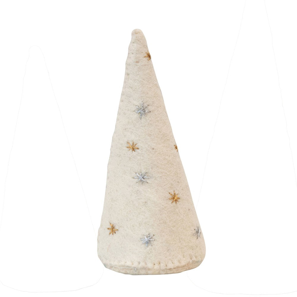 Wool Felt Cone Tree with Stars, 7.75" - Monogram Market