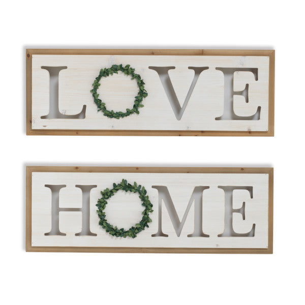LOVE & HOME Wooden Wall Signs, 31.5" L - Monogram Market